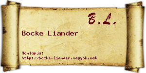 Bocke Liander névjegykártya